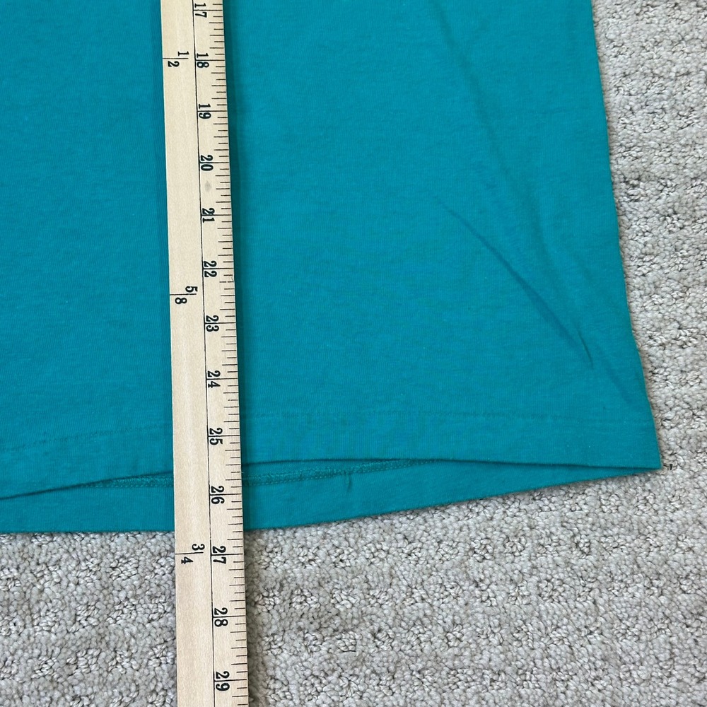 VTG Marker T-Shirt Medium 2-Side Graphic Ski Teal Single Stitch Hanes USA 90s - Picture 7 of 7